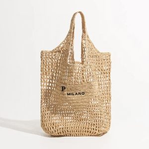 Prada Replica Bags/Hand Bags Material: Straw Bag Size: 43*2*42cm Bag Size: 43*2*42cm Closure Type: Exposure Hardness: Soft Number Of Shoulder Straps: Double Root Brands: Prada