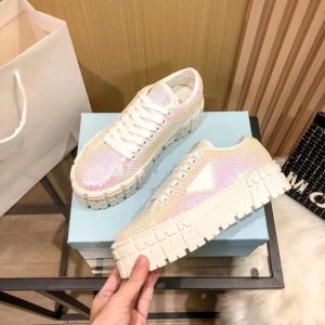 Prada Replica Shoes/Sneakers/Sleepers Sole Material: Rubber Gender: Women Gender: Women Upper Height: Low Top Pattern: Solid Color Insole Material: Natural Leather Toe: Round Toe