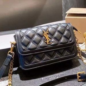 YSL Replica Bags/Hand Bags Texture: Sheepskin Type: Small Square Bag Type: Small Square Bag Popular Elements: The Chain Style: Fashion Closed Way: Package Cover Type