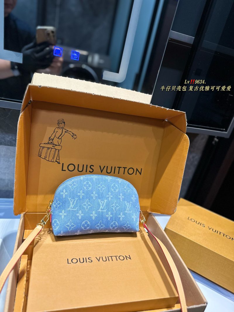 lv denim shell bag