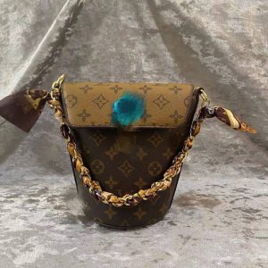 Louis Vuitton Replica Bags Texture: PU Type: Bucket Bag Popular Elements: Printing Type: Bucket Bag Style: Fashion Closed: Zipper