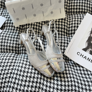 Replica Chanel Square Toe Thick Heeled Sandals14