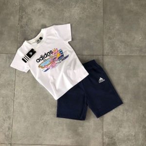 Child Clothing Fabric Material: Cotton/Cotton Ingredient Content: 81% (Inclusive) - 90% (Inclusive) Ingredient Content: 81% (Inclusive) - 90% (Inclusive) Gender: Universal Popular Elements: Printing Number Of Pieces: Two Piece Suit Sleeve Length: Short Sleeve