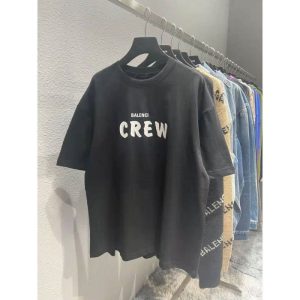 Balenciaga Replica Clothing Fabric Material: Cotton/Cotton Collar: Crew Neck Collar: Crew Neck Version: Loose Sleeve Length: Short Sleeve Clothing Style Details: Printing