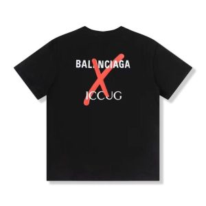Balenciaga Replica Clothing Fabric Material: Cotton/Cotton Collar: Crew Neck Collar: Crew Neck Version: Loose Sleeve Length: Short Sleeve Clothing Style Details: Printing