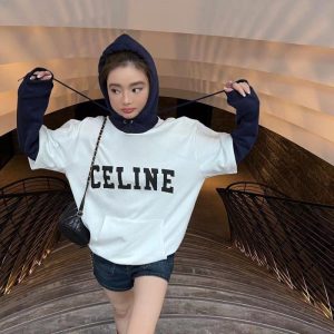 Celine Replica Clothing Fabric Material: Cotton/Cotton Clothing Version: Loose Clothing Version: Loose Style: Simple Commute / Minimalist Popular Elements: Splicing Way Of Dressing: Pullover Length/Sleeve Length: Regular/Long Sleeve