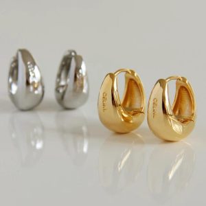 Celine Replica Jewelry Type: Earrings Pattern: Plant Flower Pattern: Plant Flower Style: Vintage Craft: Inlaid Gold