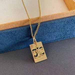 Celine Replica Jewelry Brand: Celine Chain Material: Copper Chain Material: Copper Pendant Material: Copper Chain Style: Cross Chain Whether To Bring A Fall: With Pendant Length: 21Cm (Included)-50Cm (Not Included)