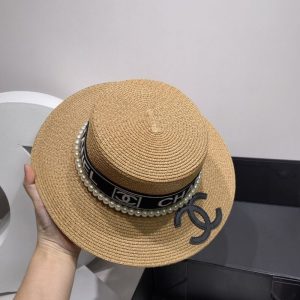 Chanel Replica Hats Fabric Commonly Known As: Straw Type: Flat Cap Type: Flat Cap For People: Universal Design Details: Embroidery Pattern: Letter