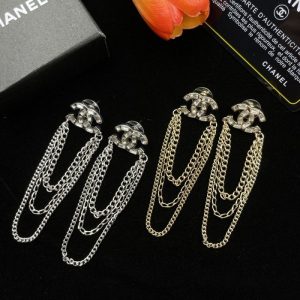 Chanel Replica Jewelry Ear Piercing Material: 925 Silver Mosaic Material: Rhinestones Mosaic Material: Rhinestones Style: Vintage Craft: Gold Inlaid Pattern: Plant Flowers For People: Female