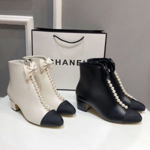 Chanel Replica Shoes/Sneakers/Sleepers Brand: Chanel Upper Material: Two-Layer Cowhide (Except Cow Suede) Upper Material: Two-Layer Cowhide (Except Cow Suede) Heel Height: Middle Heel (3cm-5cm) Sole Material: Rubber Closed: Side Zipper Craftsmanship: Glued