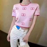 Chanel Replica Clothing Material: Icy Silk Main Fabric Composition: Polyester (Polyester Fiber) Main Fabric Composition: Polyester (Polyester Fiber) Sleeve Length: Short Sleeve Collar: Crew Neck Sleeve Type: Regular Sleeve Style: Street Hipster