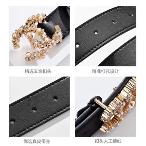 Chanel Replica Belts Main Material: Split Leather Buckle Material: Alloy Buckle Material: Alloy Gender: Universal Type: Belt Belt Buckle Style: Smooth Buckle Body Element: Beaded