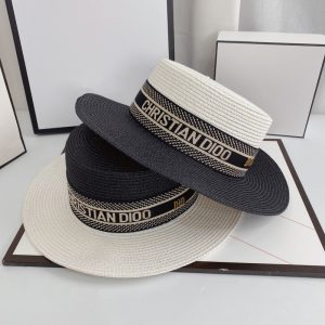 Dior Replica Hats Material: Straw Style: Wild Style: Wild Pattern: Letter Hat Style: Flat Top Type: Straw Hat Material Ingredients: Below 10%