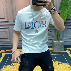 Dior Replica Men Clothing Style: Youth Main Fabric Composition: Cotton Main Fabric Composition: Cotton Version: Slim-Type Type: Pullover Neckline Shape: Crew Neck Sleeve Length: Short Sleeve
