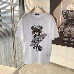 Fendi Replica Clothing Fabric Material: Cotton/Cotton Ingredient Content: 90% Ingredient Content: 90% Popular Elements: Printing Clothing Version: Loose Style: Sweet And Fresh/College Length/Sleeve Length: Regular/Short Sleeve