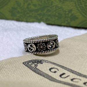 Gucci Replica Jewelry Brand: Gucci Ring Material: 925 Silver Ring Material: 925 Silver Mosaic Material: 925 Silver Pattern: Plant Flower Style: Vintage Gender: Universal