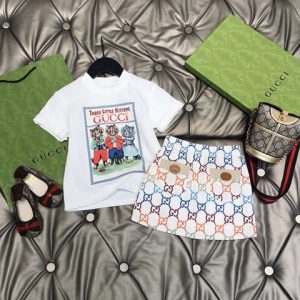 Gucci Replica Clothing Fabric Material: Cotton/Cotton Ingredient Content: 71% (Inclusive)¡ª80% (Inclusive) Ingredient Content: 71% (Inclusive)¡ª80% (Inclusive) Pattern: Cartoon Number Of Pieces: Two Piece Set Sleeve Length: Short Sleeve Collar: Crew Neck