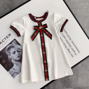 Gucci Replica Child Clothing Fabric Material: Other/Cotton Ingredient Content: 100% Ingredient Content: 100% Pattern: Solid Color Number Of Pieces: Single Sleeve Length: Short Sleeve Collar: Crew Neck