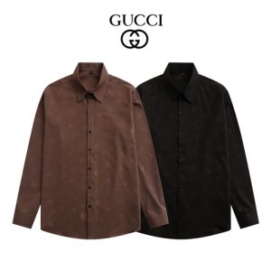 Gucci Replica Clothing Fabric Material: Ice Silk/Viscose Fiber Version: Conventional Version: Conventional Collar: Square Collar Sleeve Length: Long Sleeves Clothing Style Details: Printing