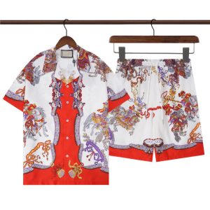 Gucci Replica Men Clothing Brand: Gucci Fabric Material: Other/Polyester (Polyester Fiber) Fabric Material: Other/Polyester (Polyester Fiber) Ingredient Content: 71% (Inclusive) - 80% (Inclusive) Sleeve Length: Short Sleeve Length: Shorts