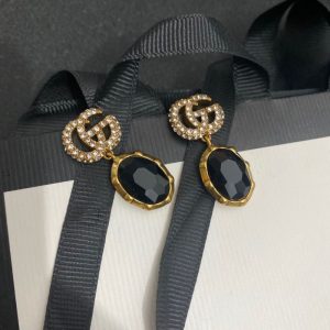 Gucci Replica Jewelry Piercing Material: 925 Silver Mosaic Material: Rhinestones Mosaic Material: Rhinestones Type: Earrings Style: Light Luxury Craft: Paint
