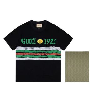 Gucci Replica Clothing Fabric Material: Cotton/Cotton Collar: Crew Neck Collar: Crew Neck Version: Loose Sleeve Length: Short Sleeve Clothing Style Details: Printing