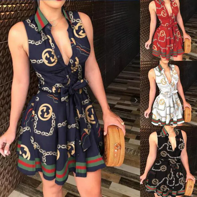 Réplica de ropa Gucci Material: Mezcla de algodón Estilo: Sexy Estilo: Sexy Patrón: Impresión Tipo: Básico Longitud: Falda Media Tipo de Falda: Vestido Princesa