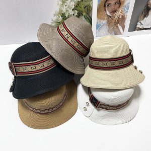Gucci Replica Hats Material: Straw Style: Lady Style: Lady Pattern: Letter Hat Style: Flat Top Brands: Gucci