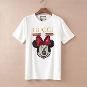 Gucci Replica Clothing Fabric Material: Cotton Popular Elements: Sequins Popular Elements: Sequins Clothing Version: Loose Style: Simple Commuting/Korean Version Length/Sleeve Length: Regular/Short Sleeve Collar: Crew Neck