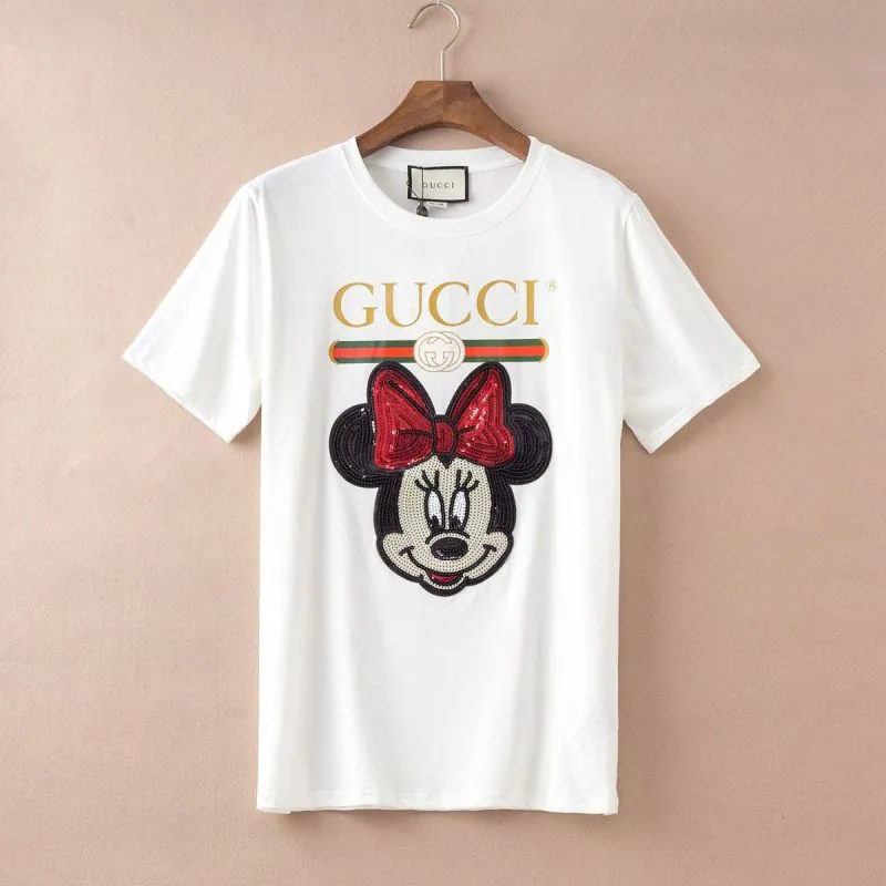 Gucci Replica Clothing Matière du tissu : Coton Éléments populaires : Paillettes Éléments populaires : Paillettes Version du vêtement : Style ample : Simple Commuting/Korean Version Length/Sleeve Length : Regular/Short Sleeve Col : Col ras du cou