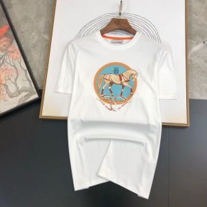 Hermes Replica Men Clothing Fabric Material: Cotton/Cotton Ingredient Content: 71% (Inclusive)¡ª80% (Inclusive) Ingredient Content: 71% (Inclusive)¡ª80% (Inclusive) Collar: Crew Neck Version: Conventional Sleeve Length: Short Sleeve Clothing Style Details: Printing