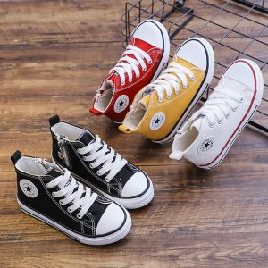 Others Replica Child Clothing Sole Material: Rubber Upper Height: High Top Upper Height: High Top Upper Material: Canvas Thickness: Normal Thick Pattern: Solid Color Insole Material: Textiles