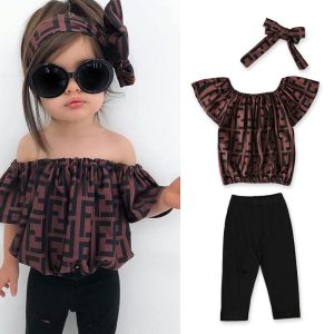 Fendi Replica Child Clothing Gender: Female Set Type: Pants Suit Set Type: Pants Suit Number Of Kits: Two Piece Set Sleeve Length: Short Sleeve Length: Long Thickness: Ordinary