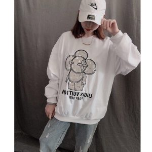 Fabric Material: Cotton/Cotton  Ingredient Content: 100%  Ingredient Content: 100%  Clothing Version: Conventional  Popular Elements: Printing  Way Of Dressing: Pullover  Length/Sleeve Length: Regular/Long Sleeve  Collar: Crew Neck