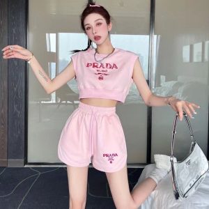 Prada Replica Clothing Fabric Material: Cotton/Cotton Ingredient Content: 71% (Inclusive)¡ª80% (Inclusive) Ingredient Content: 71% (Inclusive)¡ª80% (Inclusive) Type: Pants Suit Sleeve Length: Sleeveless Popular Elements: Embroidered