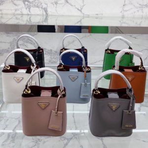 Prada Replica Bags/Hand Bags Texture: PU Type: Bucket Bag Type: Bucket Bag Popular Elements: Letter Style: Fashion Closed: Zipper Size: 19*18*12cm