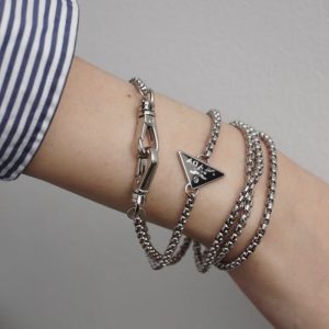 Prada Replica Jewelry Style: Men Chain Style: Snake Chain Chain Style: Snake Chain Pendant Material: Titanium Steel Brands: Prada