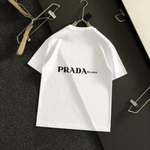 Prada Replica Men Clothing Fabric Material: Cotton/Cotton Ingredient Content: 100% Ingredient Content: 100% Collar: Round Neck Version: Conventional Sleeve Length: Short Sleeve Clothing Style Details: Printing