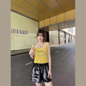 Prada Replica Clothing Fabric Material: Other/Other Combination: Single Combination: Single Clothing Version: Loose Length: Short Popular Elements: Hollow