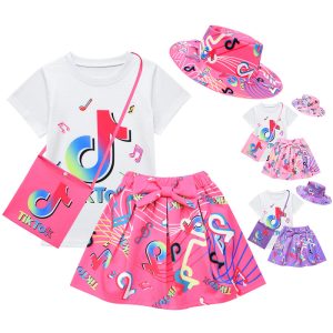 Others Replica Child Clothing Set Type: Skirt Suit Number Of Kits: Multi-Piece Number Of Kits: Multi-Piece Sleeve Length: Short Sleeve Thickness: Ordinary Pattern: Cartoon Main Fabric Composition: Acetate