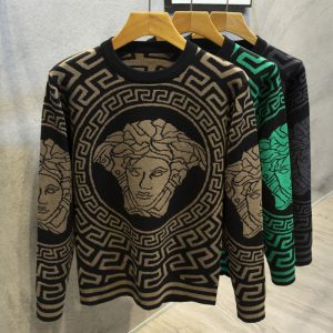 Versace Replica Men Clothing Brand: Versace Fabric Material: Polyester/Polyester (Polyester Fiber) Fabric Material: Polyester/Polyester (Polyester Fiber) Ingredient Content: 31% (Inclusive) - 50% (Inclusive) Dress Style: Pullover Collar: Round Neck Popular Elements: Jacquard