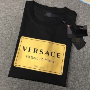 Versace Replica Clothing Fabric Material: Cotton/Cotton Collar: Crew Neck Collar: Crew Neck Version: Conventional Sleeve Length: Short Sleeve Clothing Style Details: Printing Style: Leisure