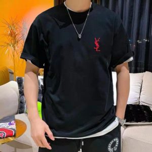 YSL Replica Clothing Fabric Material: Cotton/Cotton Ingredient Content: 100% Ingredient Content: 100% Collar: Crew Neck Version: Conventional Sleeve Length: Short Sleeve Clothing Style Details: Letter