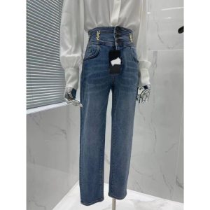YSL Replica Clothing Type: Straight Pants Waistline: High Waist Waistline: High Waist Length: Long Popular Elements: Patch