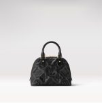 Knockoff Louis Vuitton fake LV Alma BB Bag Black LV M59793. Made from quilted calfskin embroidered with the Monogram motif