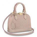 Knockoff Louis Vuitton fake LV Alma BB Bag In Galet Epi Leather M57028 BLV168. The adorably sized Alma BB handbag is fashioned from Epi grained leather in a new earthy and feminine tone: Galet Gray. Its instantly recognizable shape and signature House details ?C padlock