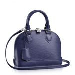 Knockoff Louis Vuitton fake LV Alma BB Bag In Indigo Epi Leather M40855 BLV196. The charming Alma BB traces its pedigree to the original Art Deco icon