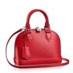 Knockoff Louis Vuitton fake LV Alma BB Bag In Red Epi Leather M40850 BLV182. The charming Alma BB traces its pedigree to the original Art Deco icon