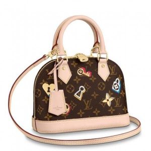 Knockoff Louis Vuitton fake LV Alma BB Bag Monogram Canvas M44368 BLV321. For Spring 2019 the House introduces the romantic Love Lock theme